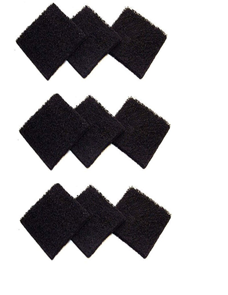 CFS â€“ Pack of 9, Universal Cut-to-Fit Carbon Activated Pre-Filter Pads Compatible with Exaco ECO 2500 Models â€“ Fresh & Filtered Air for Indoor â€“ Charcoal Air Filter Sheet â€“ 3" x 3" â€“ Black